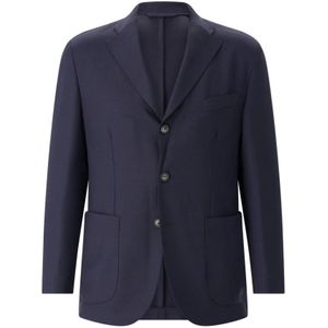 Eton, Heren, Jassen, Blauw, Maat: M Wol,