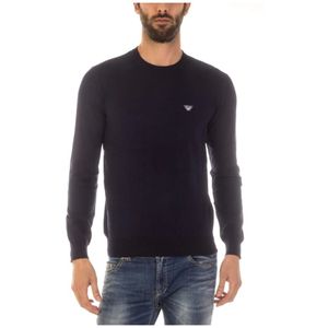 Armani Jeans, Heren, Truien, Blauw, Maat: S Viscose,