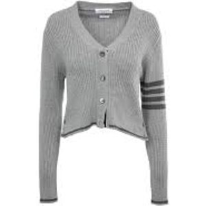 Thom Browne, Dames, Truien, Grijs, Maat: XS