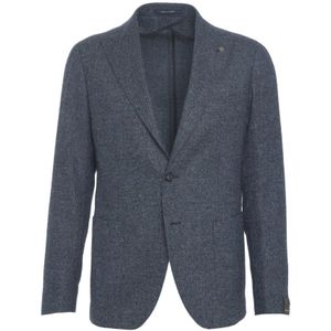 Tagliatore, Heren, Jassen, Blauw, Maat: 3XL Wol,
