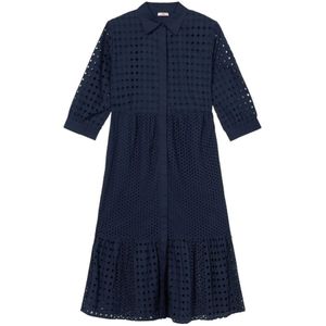 Oltre, Dames, Jurken, Blauw, Maat: S Katoen,