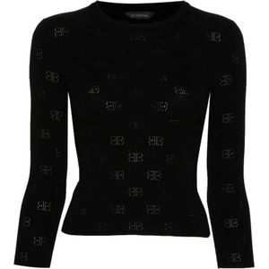 Balenciaga, Dames, Truien, Zwart, Maat: L Wol,