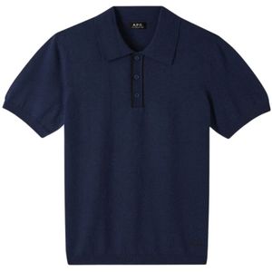 A.p.c., Heren, Tops, Blauw, Maat: L Katoen,