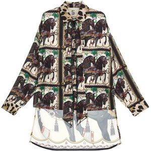 5Progress, Dames, Blouses & Shirts, Veelkleurig, Maat: S Viscose,