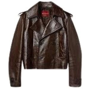 Gucci, Heren, Jassen, Bruin, Maat: L Leer,