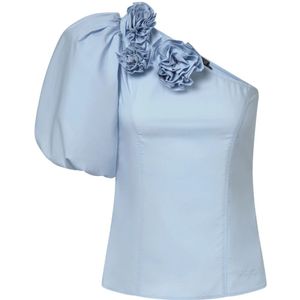 Karl Lagerfeld, Dames, Blouses & Shirts, Blauw, Maat: 2XS Polyamide,