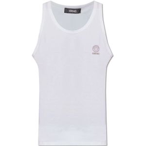 Versace, Heren, Tops, Wit, Maat: M Katoen,