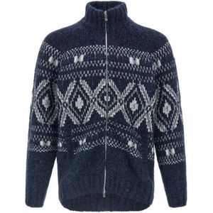 Brunello Cucinelli, Heren, Truien, Blauw, Maat: XL Zijde,