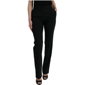Dolce & Gabbana, Dames, Broeken, Zwart, Maat: 2XS Wol,