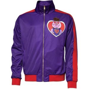 Dolce & Gabbana - Year Of The Pig - Bomber Sweater - Paars - 100% Polyester