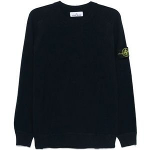 Stone Island, Heren, Truien, Blauw, Maat: 2XL Katoen,