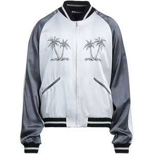 Palm Angels, Heren, Jassen, Grijs, Maat: L Viscose,