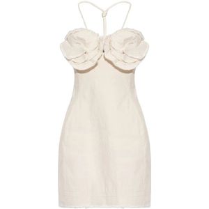 Jacquemus, Dames, Jurken, Beige, Maat: 2XS Katoen,