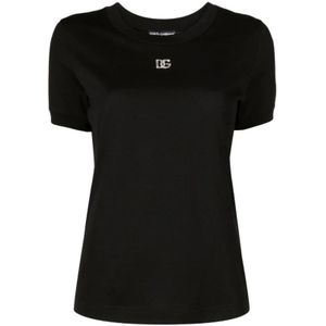 Dolce & Gabbana, Dames, Tops, Zwart, Maat: M Katoen,