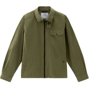 Woolrich, Heren, Overhemden, Groen, Maat: XL Katoen,