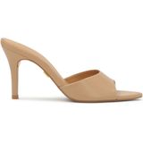 Kazar - Hoge Hakken Teenslippers - Beige - Natuurlijk Leer