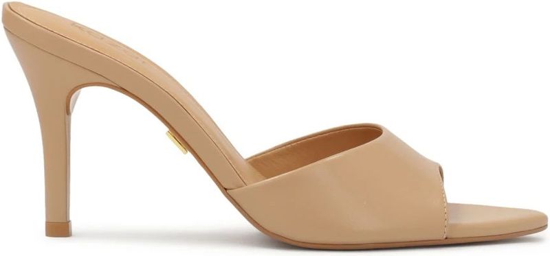 Kazar - Hoge Hakken Teenslippers - Beige - Natuurlijk Leer