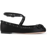 - Black Satin Ballerinas in zwart