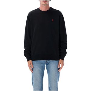 Polo Ralph Lauren, Heren, Sweatshirts & Hoodies, Zwart, Maat: XL Katoen,
