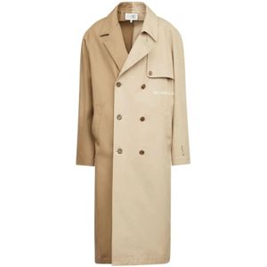 MM6 Maison Margiela, Dames, Mantels, Beige, Maat: S Katoen,