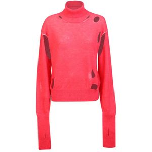 MM6 Maison Margiela, Dames, Truien, Rood, Maat: S Wol,