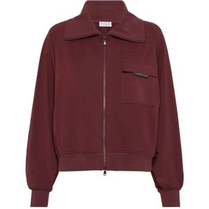 Brunello Cucinelli, Dames, Sweatshirts & Hoodies, Rood, Maat: S
