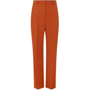 Max Mara, Dames, Broeken, Oranje, Maat: S Wol,
