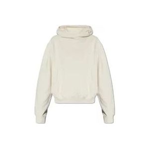 Woolrich Hoodie met geborduurd logo , Beige , Dames , Maat: XS