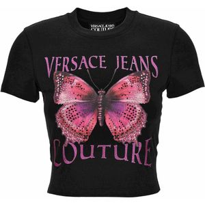 Versace Jeans Couture - T-shirt - Zwart - Katoen-elastaan