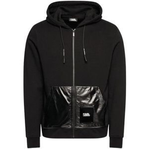 Karl Lagerfeld, Heren, Sweatshirts & Hoodies, Zwart, Maat: M Katoen,