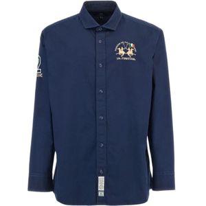 La Martina, Heren, Overhemden, Blauw, Maat: S