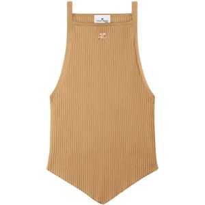 Courrèges, Dames, Tops, Beige, Maat: L