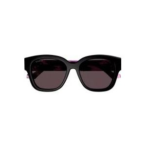 Gucci Vierkante Zwarte Zonnebril , Black , Dames , Maat: 54 MM