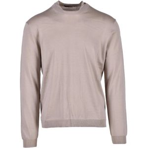 Low Brand, Heren, Truien, Beige, Maat: 2XL Wol,