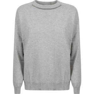 Brunello Cucinelli, Dames, Truien, Grijs, Maat: S Kasjmier,