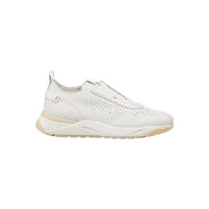 Santoni Luxe Geperforeerde Leren Sneakers , White , Heren , Maat: 39 1/2 EU