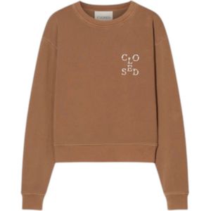 Closed, Dames, Sweatshirts & Hoodies, Bruin, Maat: L Katoen,