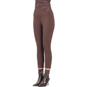 Elisabetta Franchi, Dames, Broeken, Bruin, Maat: XS