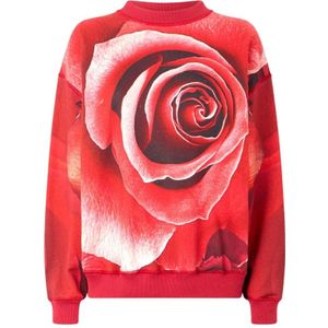 Roberto Cavalli, Dames, Sweatshirts & Hoodies, Rood, Maat: M Katoen,