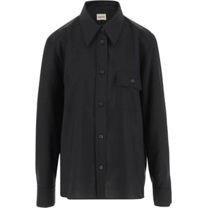 Khaite, Dames, Blouses & Shirts, Zwart, Maat: XS Wol,