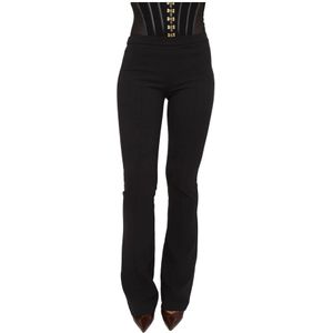 Elisabetta Franchi, Dames, Broeken, Zwart, Maat: S Poliester,