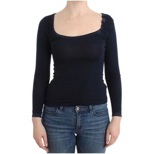 Ermanno Scervino, Dames, Tops, Blauw, Maat: XS Viscose,