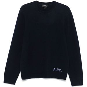 A.p.c., Heren, Truien, Blauw, Maat: XL Wol,
