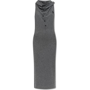 The Attico, Dames, Jurken, Grijs, Maat: 3XS Wol,