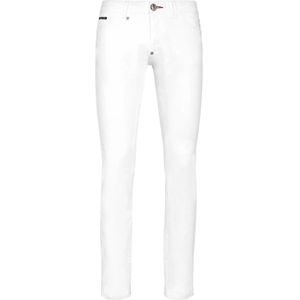 Philipp Plein, Heren, Jeans, Wit, Maat: W38 Denim,