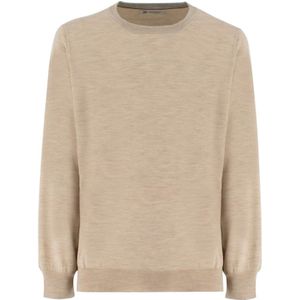 Brunello Cucinelli, Heren, Sweatshirts & Hoodies, Beige, Maat: 2XL Wol,