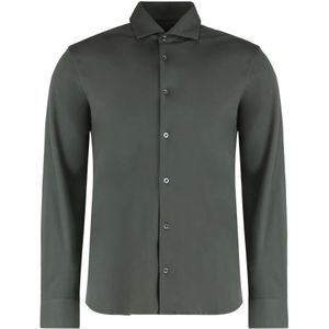 Moorer, Heren, Overhemden, Groen, Maat: M Katoen,