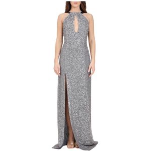 Elisabetta Franchi, Dames, Jurken, Grijs, Maat: M Poliester,