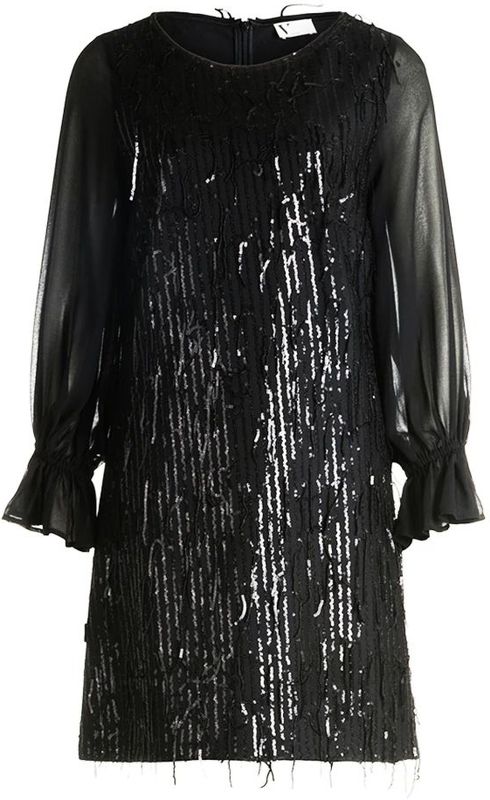 Vera Mont - Jurk - Zwart - Knielengte - Lange Mouw