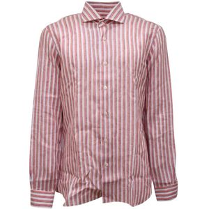 Barba, Heren, Overhemden, Rood, Maat: 3XL Linnen,